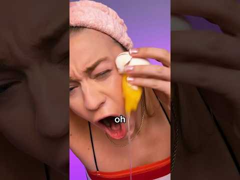 USING AN EGG AS A BEAUTY BLENDER⁉️ *it cracked*