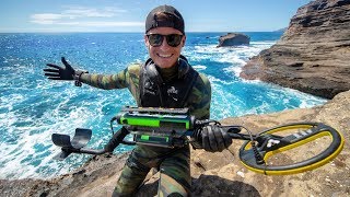 Scuba Diving One of Hawaii's Most Dangerous Cliff Side for Sunken Treasure! (Spitting Caves)