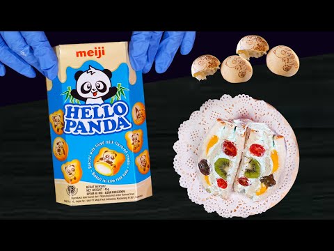 ASMR -Meiji Hello Panda White filled Milk flavored cream to SandWich