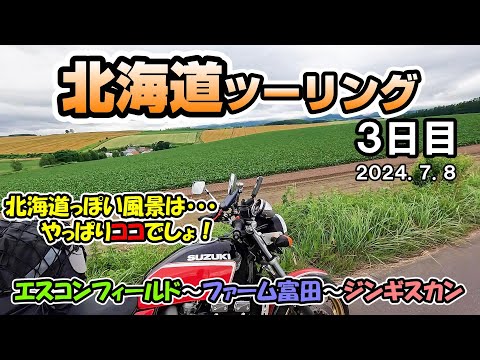 ファーム富田は満開！！　エスコンフィールド～富良野ファーム富田～青い池～旭川ジンギスカン　雨も降ってたけど楽しいぞ！