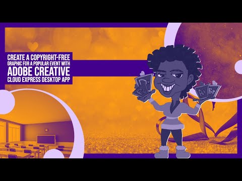 Create a copyright free graphic for a popular event with Adobe Creative Cloud Express Desktop App