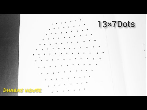 Easy rangoli design 13×7dots||chinna muggulu||small kolam design||dharas house||#40