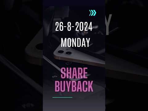 Current Buyback Offers: 26-Aug-2024 #buybackofshares #stockmarket #nseindia #bseindia #nse #bse