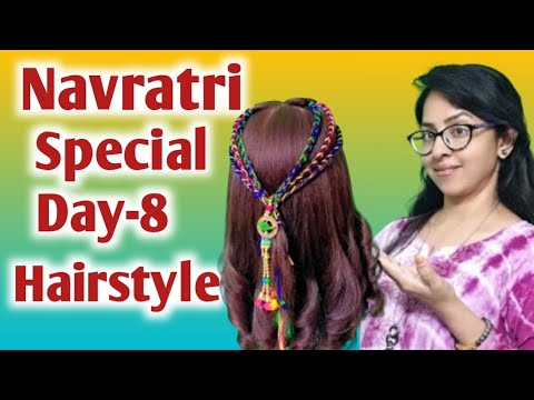 How to creat hairstyle for Navratri day -8💫 ll Navratri hairstyle Look by db patel ll❤️