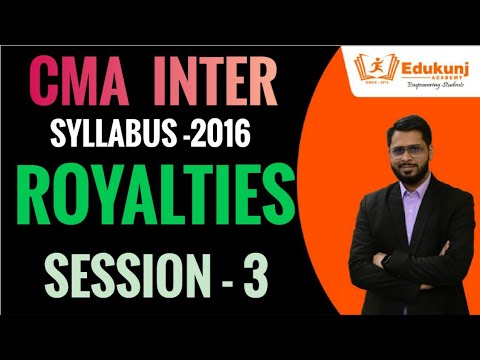 Royalties Accounts Class  3 | CMA Inter | Financial Accounting | Kunjay Gaurav