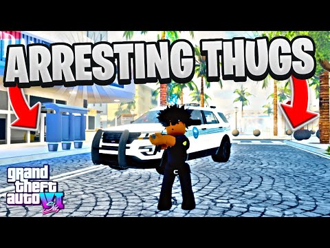 I BECAME A COP AND ARRESTED ALL THE THUGS IN THIS NEW MIAMI ROBLOX HOOD GAME