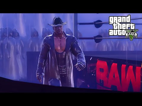 GTA 5 WWE MODS - UNDERTAKER'S EPIC 500 MAN DRUID ENTRANCE w/ FUNERAL CAR