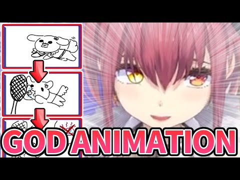 GOD ANIMATION [ENG SUB] Hololive Houshou Marine Gartic Phone