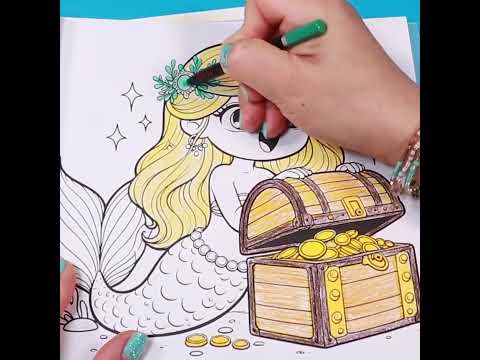 Mermaid Princess & Treasure Box | Cute Coloring Page|Coloring Fun for Kids  #coloringforkids