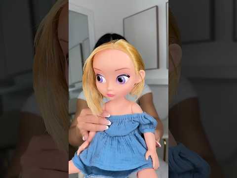 A new hairstyle for my doll 😱 she’s so cut 🥹 #thedoll #hairstyle #hair #asmr #tutorial