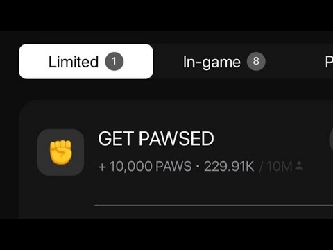 PAWS New Limited Task For 10,000,000 Users | GET PAWSED