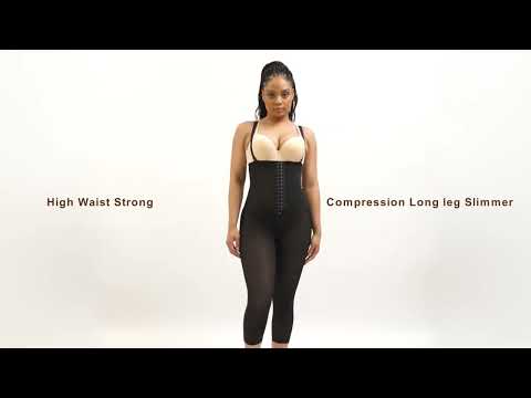 Latex Open Bust Jumpsuit Tummy Control Shapewear with Adjustable Straps