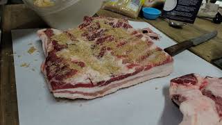 BACON -- Cured with Salt and Brown Sugar/ No Nitrites / Home Smoked