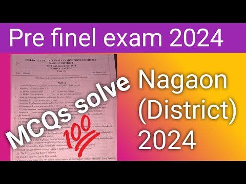 Pre final English exam MCQs solve (Nagaon district)2024