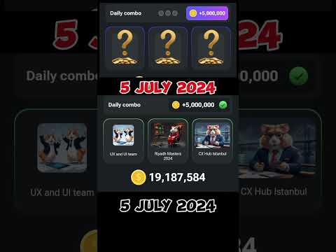 4 & 5 JULY DAILY COMBO CARDS HAMSTER KOMBAT | 5 MILLION COINS | #dailycombo #hamsterkombat