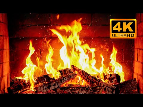 🔥 Fireplace 4K UHD! Christmas Fireplace with Crackling Fire Sounds. Fireplace Ambience