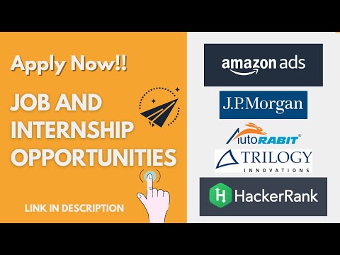 Job and Internship Opportunities | Batch 2019 | 20 | 21 | 22 | 23 | 24 | 25 Apply Now