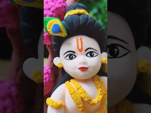 DIY Shri Krishna Clay Idol Part 1 🏵️😍 🙏✨ #diy #krishna #clayart