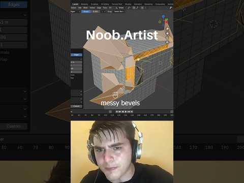 Noob vs Pro artist: messy bevel fix #blendertutorial #blender #blendercommunity #blender3d #b3d