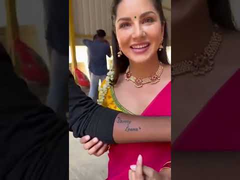 sunny leone name tattoo fan #shorts #sunnyleone #name #fanny #tattoo