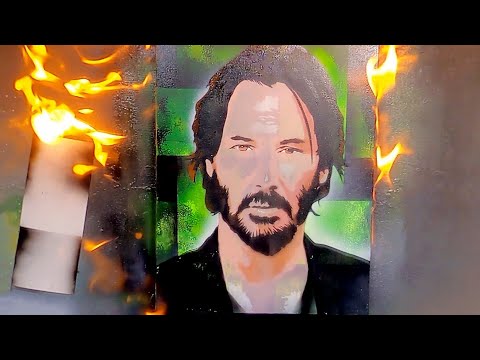 Keanu Reeves portrait by Spray Art Eden