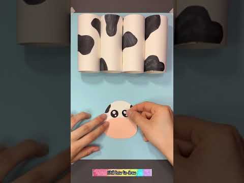 Don’t throw away the paper roll How to make simple cow  #drawing #draw #painting I Chill how to draw