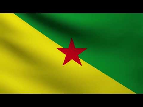 [10 Hours] French Guiana Flag Waving - Video & Audio - Waving Flags