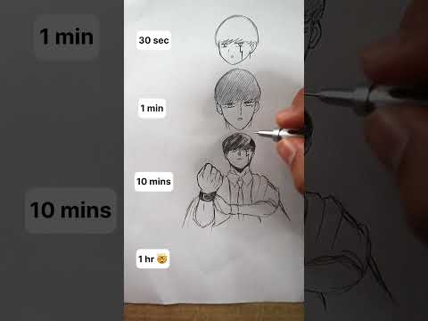 How to Draw Mash Burnedead in 30sec, 1min, 1hr #shorts