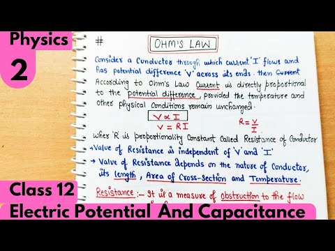 2) Ohm's law| Resistance| Current Density| Resistivity| Current Electricity Class12 Physics