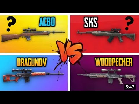 BEST MARKSMEN RIFLE IN FREE FIRE🔥|| SVD VS SKS VS WOODPECKER VS AC80 || WHICH IS BEST? WITHOUT SKIN