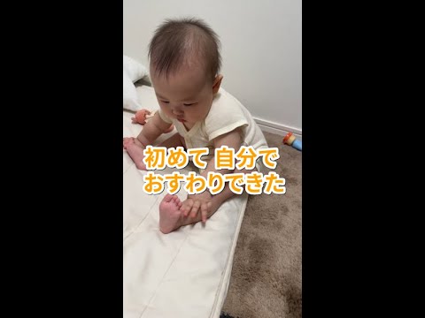 マシュマロみたいなお尻で ふわりと座りし者 #shorts   #赤ちゃん  #baby