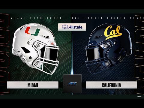 COLLEGE FOOTBALL MIAMI HURRICANES VS. CALIFORNIA GOLDEN BEARS FULL GAME!