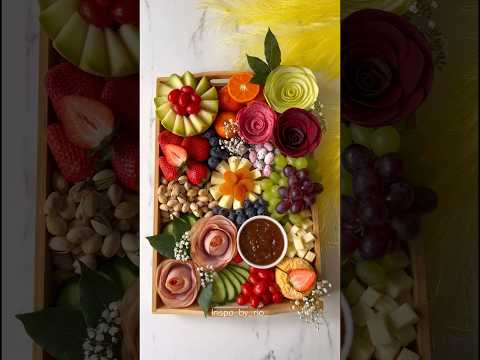 Charcuterie Board Design 🐣 Cheese and fruit platter inspiration ideas ✨ #shortsvideo