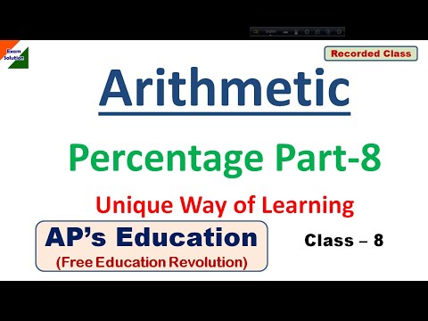 Complete Math Series, Percentage L8, Class 8. For WBCS, SSC CGL, CHSL, MTS, RAIL, BANK & Other Exams