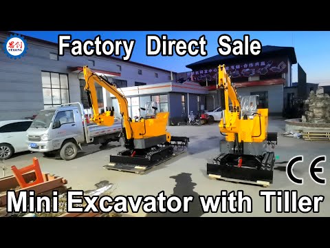 Mini Crawler Excavator with Micro Rotary Tiller Farming and Gardening