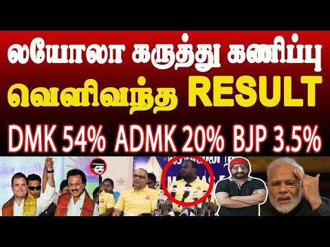 லயோலா கருத்து கணிப்பு வெளிவந்த RESULT DMk 54% ADMK 20% BJP 3.5% | THUPPARIYUM SHAMBU