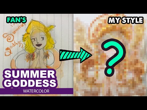 Drawing Summer Goddess | #7 Redraw Fan’s Painting  | Huta Chan