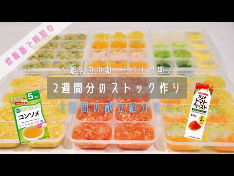 【離乳食中期】炊飯器で時短！2週間分のストック作り＆献立紹介/モグモグ期〈生後8ヶ月・2回食〉