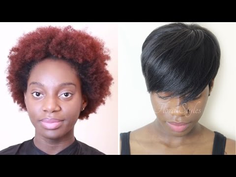 Natural Hair Transformation - Rihanna Inspired Hair Cut | Pixie Weave (27 Pieces)