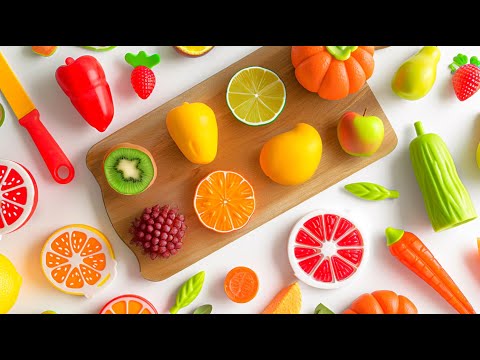 Satisfying Video | Cutting Plastic Fruits and Vegetables ASMR | Relaxing Video ASMR