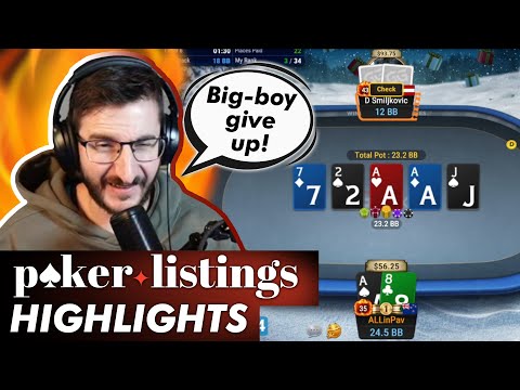 ALLinPAV shows the most passive way to play AAA! Online Poker Highlights!