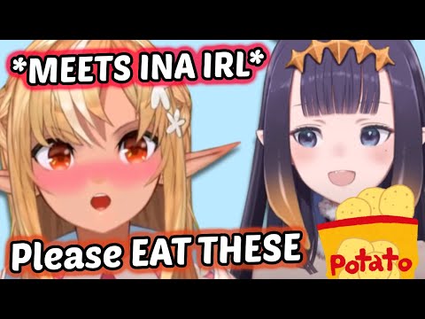 Flare just couldn't resist feeding Ina when they met IRL...【HololiveEN】