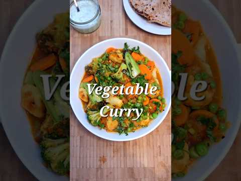 Easy Vegetable Curry @FeastingFood