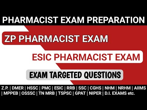 ESIC Pharmacist exam preparation | ZP Pharmacist exam preparation |IBPS Pattern Pharmacist questions