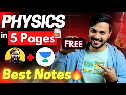 Physics in 5 Pages Best Notes & Formula Sheet Class 12 🔥 CBSE Boards 2023-24 Score 95+ in Physics ⏰