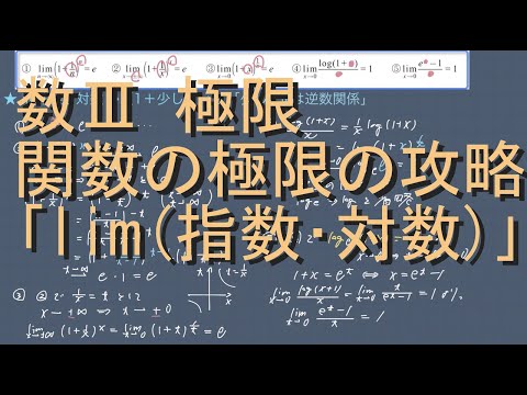 数III 極限 3-4 関数の極限｢lim(指数•対数)の攻略｣初級