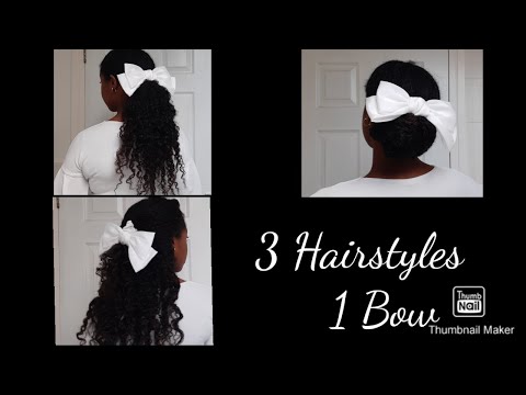 3 Hairstyles, 1 Bow |  4a/b Feminine Natural Hairstyles