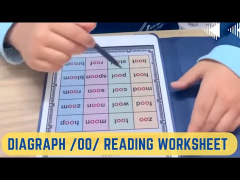 Diagraph /oo/ reading worksheet for kids with Jolly Phonics Sounds|