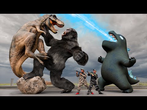 King Kong VS Tyrannosaurus Rex VS Godzilla | Kingdom of the Planet of the Apes VS Jurassic Park 4