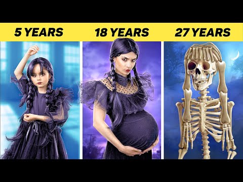 CRAZY & FUNNY SITUATIONS! Wednesday Addams From Birth to Death in Real Life!